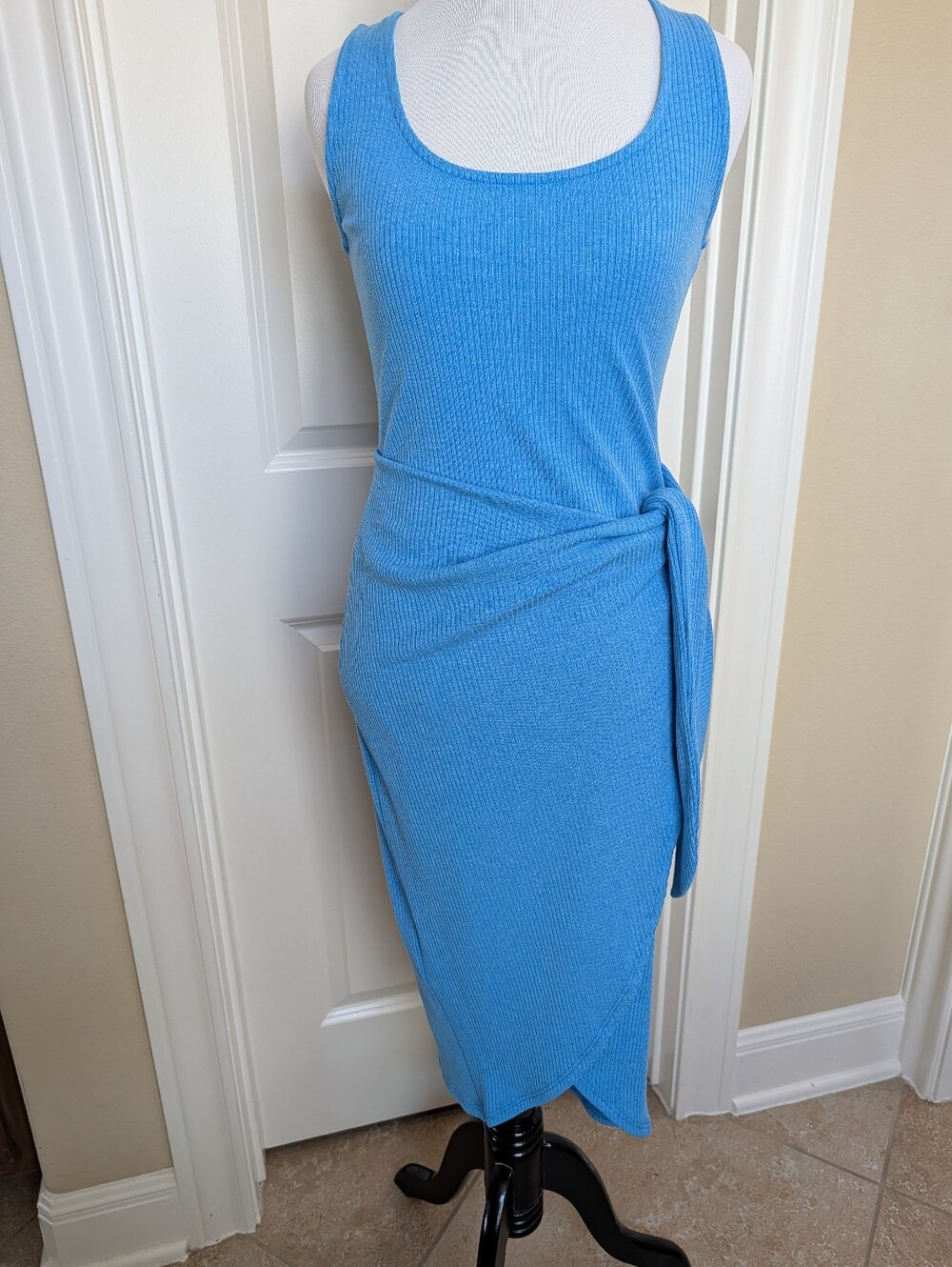 Vici Blue Fitted Midi Dress